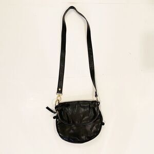 Helena De Natalis Black Leather Foldover Handbag